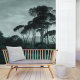 Sunset Pine Trees • Wallpaper • AU FIL DES COULEURS • AZURA