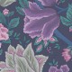 Midsummer Bloom - Mulberry, Purple & Teal on Ink - 116/4015